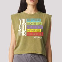 Test Day Rock The Test Teacher Testing Day You Got This  Garment-Dyed Women's Muscle Tee