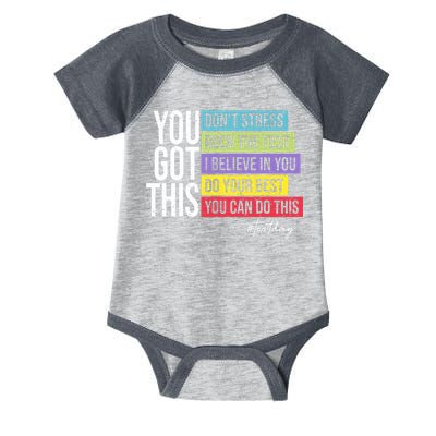 Test Day Rock The Test Teacher Testing Day You Got This  Infant Baby Jersey Bodysuit