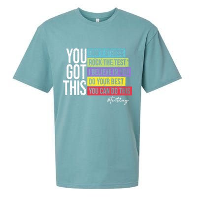 Test Day Rock The Test Teacher Testing Day You Got This  Sueded Cloud Jersey T-Shirt