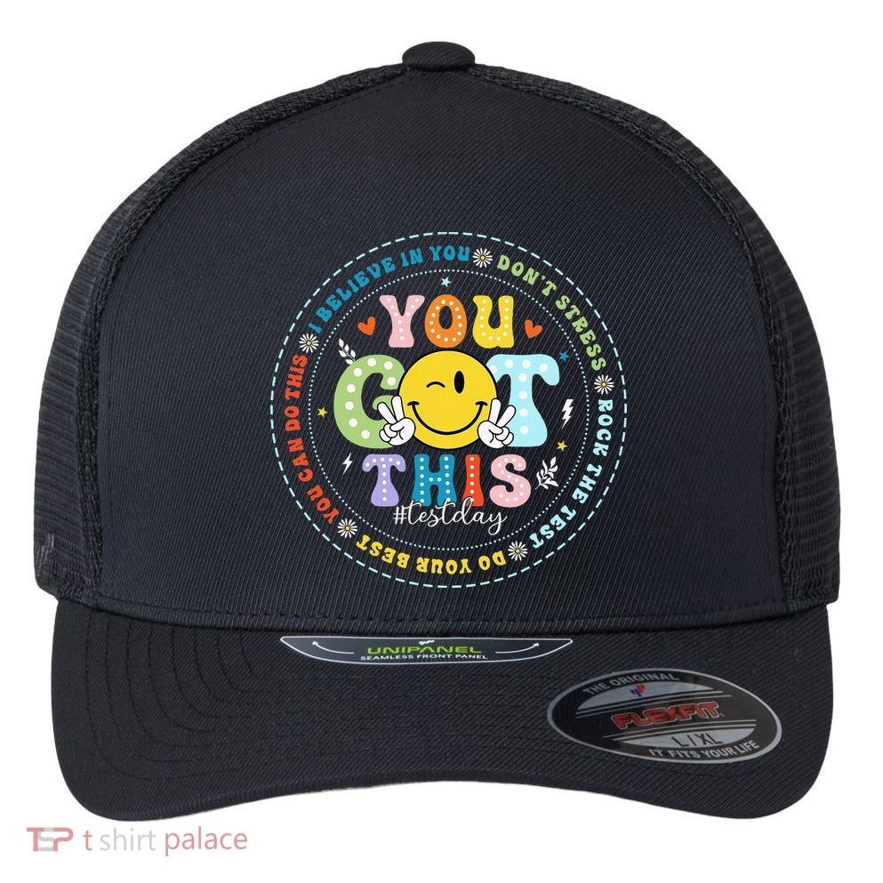 Test Day Rock The Test Teacher Testing Day You Got This Flexfit Unipanel Trucker Cap