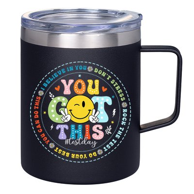 Test Day Rock The Test Teacher Testing Day You Got This 12oz Stainless Steel Coffee Mug