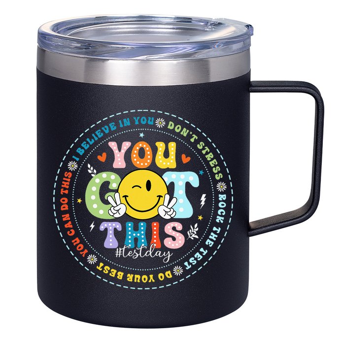 Test Day Rock The Test Teacher Testing Day You Got This 12oz Stainless Steel Coffee Mug