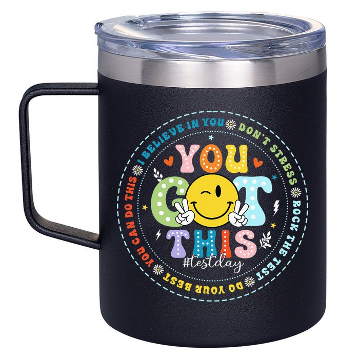 Test Day Rock The Test Teacher Testing Day You Got This 12oz Stainless Steel Coffee Mug