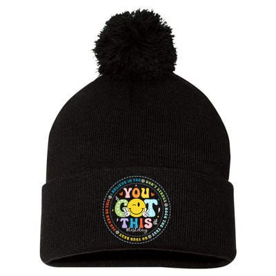 Test Day Rock The Test Teacher Testing Day You Got This Pom Pom 12in Knit Beanie