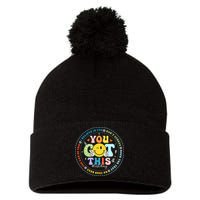 Test Day Rock The Test Teacher Testing Day You Got This Pom Pom 12in Knit Beanie