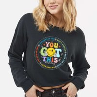 Test Day Rock The Test Teacher Testing Day You Got This Cropped Pullover Crew