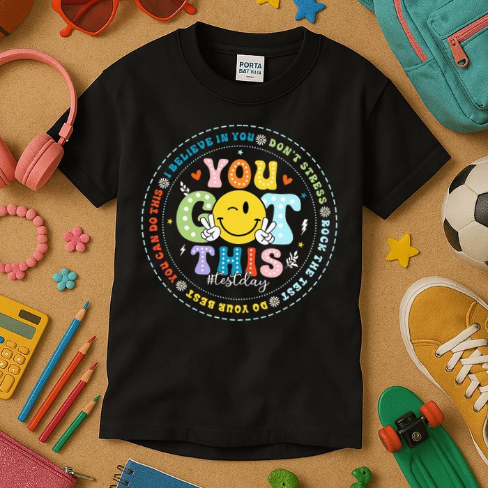 Test Day Rock The Test Teacher Testing Day You Got This Kids T-Shirt
