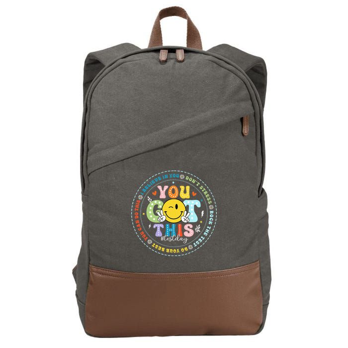 Test Day Rock The Test Teacher Testing Day You Got This Cotton Canvas Backpack