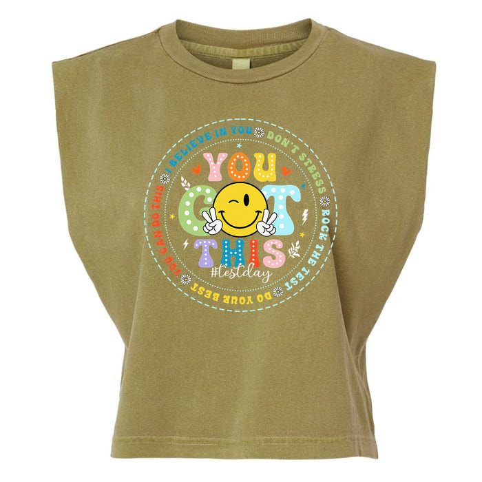 Test Day Rock The Test Teacher Testing Day You Got This Garment-Dyed Women's Muscle Tee