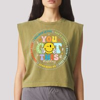 Test Day Rock The Test Teacher Testing Day You Got This Garment-Dyed Women's Muscle Tee