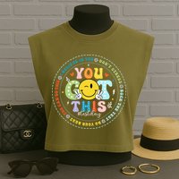 Test Day Rock The Test Teacher Testing Day You Got This Garment-Dyed Women's Muscle Tee