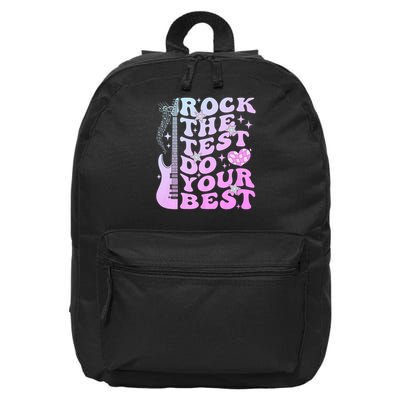 Test Day Rock The Test Do Your Best Testing Day Teacher 16 in Basic Backpack