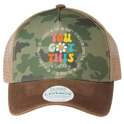Test Day Rock The Test Teacher Testing Day You Got This Legacy Tie Dye Trucker Hat