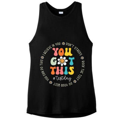Test Day Rock The Test Teacher Testing Day You Got This Ladies PosiCharge Tri-Blend Wicking Tank