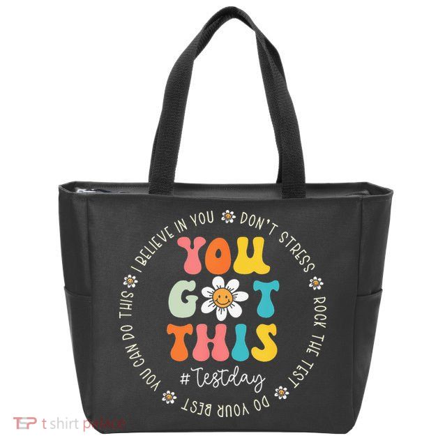 Test Day Rock The Test Teacher Testing Day You Got This Zip Tote Bag