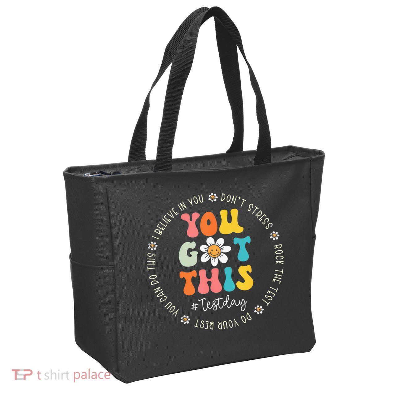Test Day Rock The Test Teacher Testing Day You Got This Zip Tote Bag