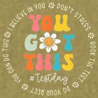 Test Day Rock The Test Teacher Testing Day You Got This Garment-Dyed Women's Muscle Tee