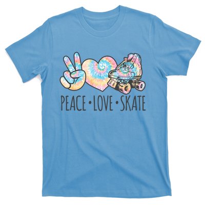 Tie Dye Roller Skating For Teen Girls Peace Love Skate Gift T-Shirt