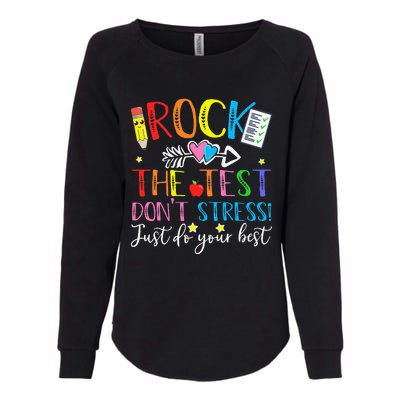 Test Day Rock The Test Teacher Testing Day Womens California Wash Sweatshirt