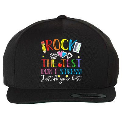 Test Day Rock The Test Teacher Testing Day Wool Snapback Cap