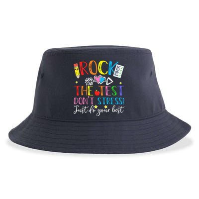 Test Day Rock The Test Teacher Testing Day Sustainable Bucket Hat