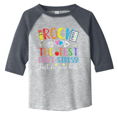 Test Day Rock The Test Teacher Testing Day Toddler Fine Jersey T-Shirt