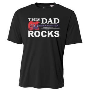 This Dad Rocks Guitar Old Rockers Cooling Performance Crew T-Shirt