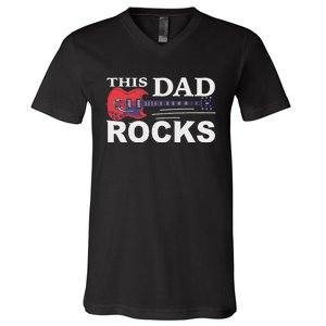 This Dad Rocks Guitar Old Rockers V-Neck T-Shirt