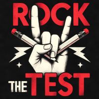 Testing Day Rock The Test Rock Music Teach.er Student Ladies PosiCharge Tri-Blend Wicking Tank