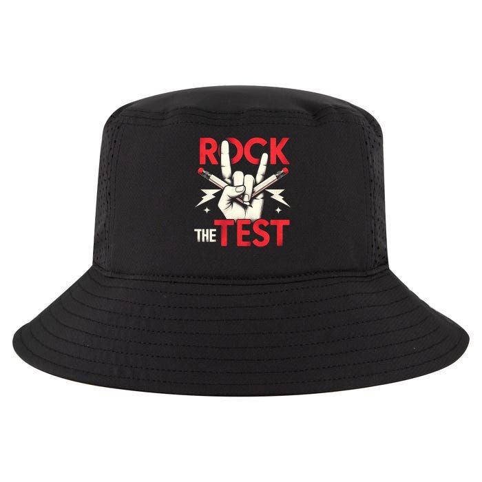 Testing Day Rock The Test Rock Music Teach.er Student Cool Comfort Performance Bucket Hat