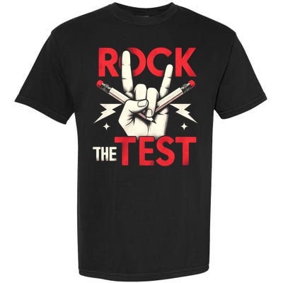 Testing Day Rock The Test Rock Music Teach.er Student Garment-Dyed Heavyweight T-Shirt