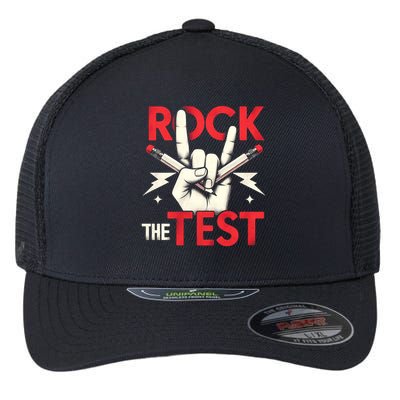 Testing Day Rock The Test Rock Music Teach.er Student Flexfit Unipanel Trucker Cap