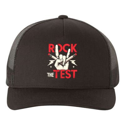 Testing Day Rock The Test Rock Music Teach.er Student Yupoong Adult 5-Panel Trucker Hat