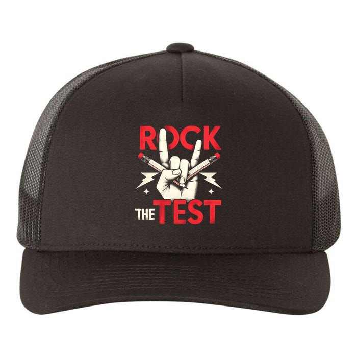 Testing Day Rock The Test Rock Music Teach.er Student Yupoong Adult 5-Panel Trucker Hat
