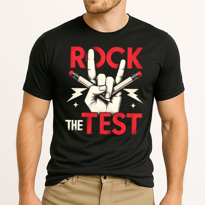 Testing Day Rock The Test Rock Music Teach.er Student Performance Shirt