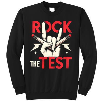 Testing Day Rock The Test Rock Music Teach.er Student Sweatshirt