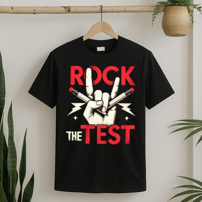 Testing Day Rock The Test Rock Music Teach.er Student T-Shirt