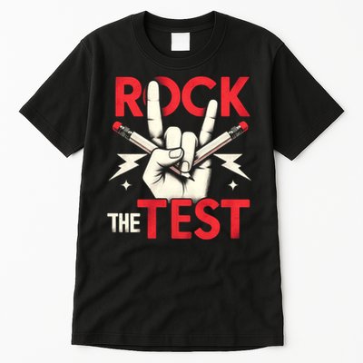 Testing Day Rock The Test Rock Music Teach.er Student Tall T-Shirt