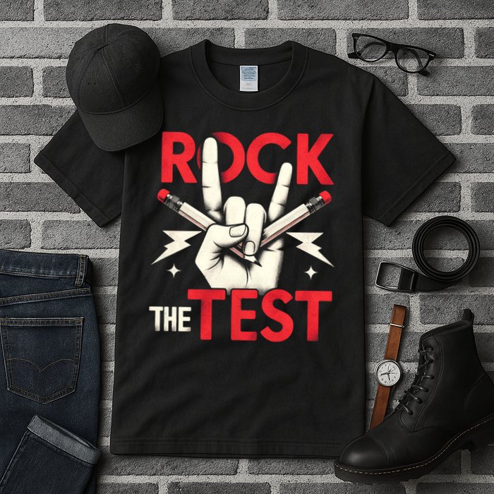Testing Day Rock The Test Rock Music Teach.er Student Tall T-Shirt