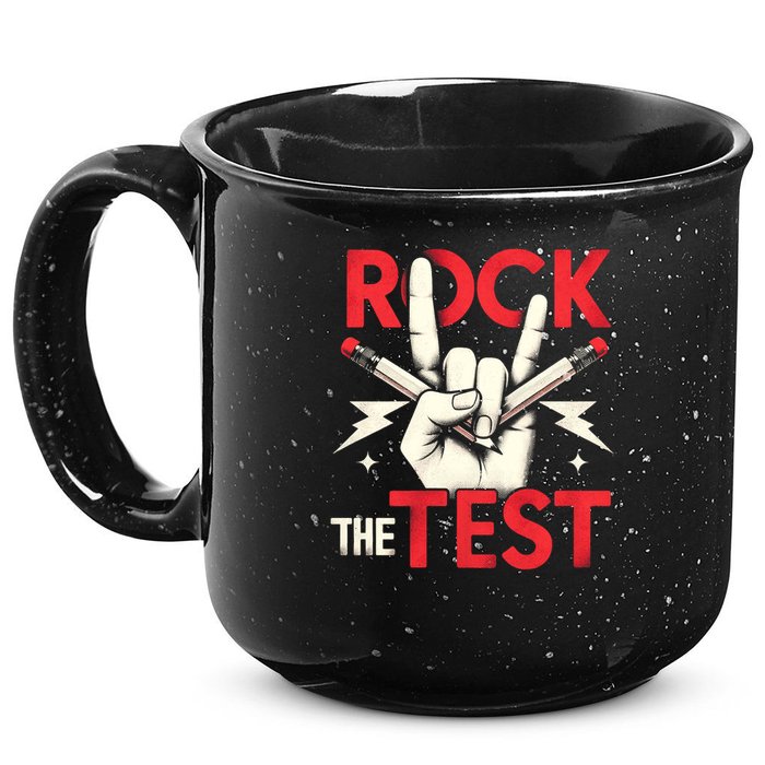 Testing Day Rock The Test Rock Music Teach.er Student 15oz Campfire Ceramic Mug