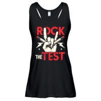 Testing Day Rock The Test Rock Music Teach.er Student Ladies Essential Flowy Tank