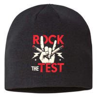 Testing Day Rock The Test Rock Music Teach.er Student Sustainable Beanie