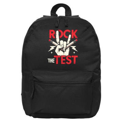 Testing Day Rock The Test Rock Music Teach.er Student 16 in Basic Backpack