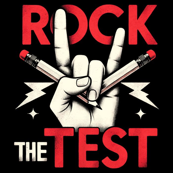 Testing Day Rock The Test Rock Music Teach.er Student 16 in Basic Backpack