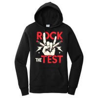 Testing Day Rock The Test Rock Music Teach.er Student Women's Pullover Hoodie
