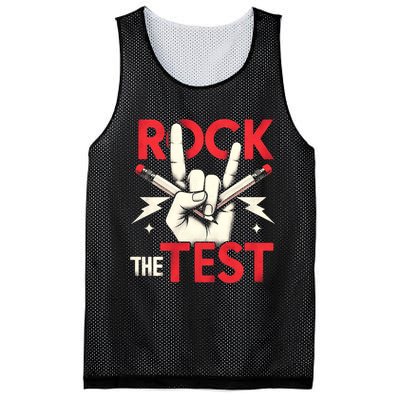 Testing Day Rock The Test Rock Music Teach.er Student Mesh Reversible Basketball Jersey Tank