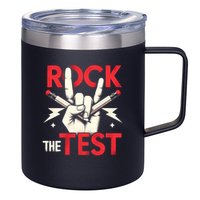 Testing Day Rock The Test Rock Music Teach.er Student 12oz Stainless Steel Coffee Mug
