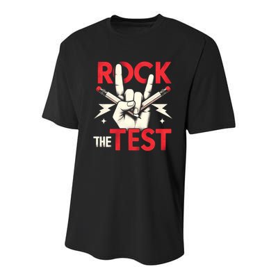 Testing Day Rock The Test Rock Music Teach.er Student Youth Performance Sprint T-Shirt
