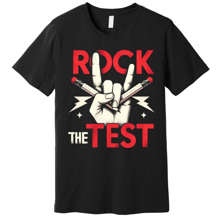 Testing Day Rock The Test Rock Music Teach.er Student Premium T-Shirt