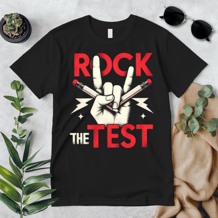 Testing Day Rock The Test Rock Music Teach.er Student Premium T-Shirt
